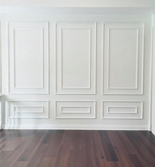 Gray Wall Molding Kit- Pre-Cut Paneling- Wall Trim- Accent Wall Minimalist Decor- Wainscotting- Picture Frame Style Molding-Double Frame 6 Panel