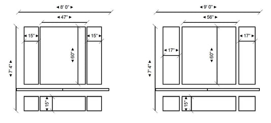 Wall Paneling Kit- Wall Trim- Accent Wall Molding- Paintable Wainscoting- Box Paneling- Bedroom Wall- Nursery Wall- 6 Panels Narrow and Wide