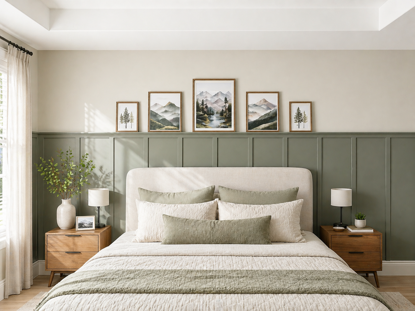 Pre-Cut Wall Trim Kit | Board and Batten Half Wall with Mini Shelf | Wainscoting & Farmhouse Wall Paneling