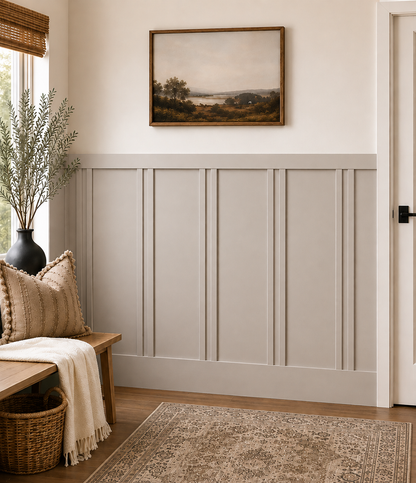 Pre-Cut and Pre-Primed Half Wall Trim Kit| Farmhouse Board and Batten Wall Molding