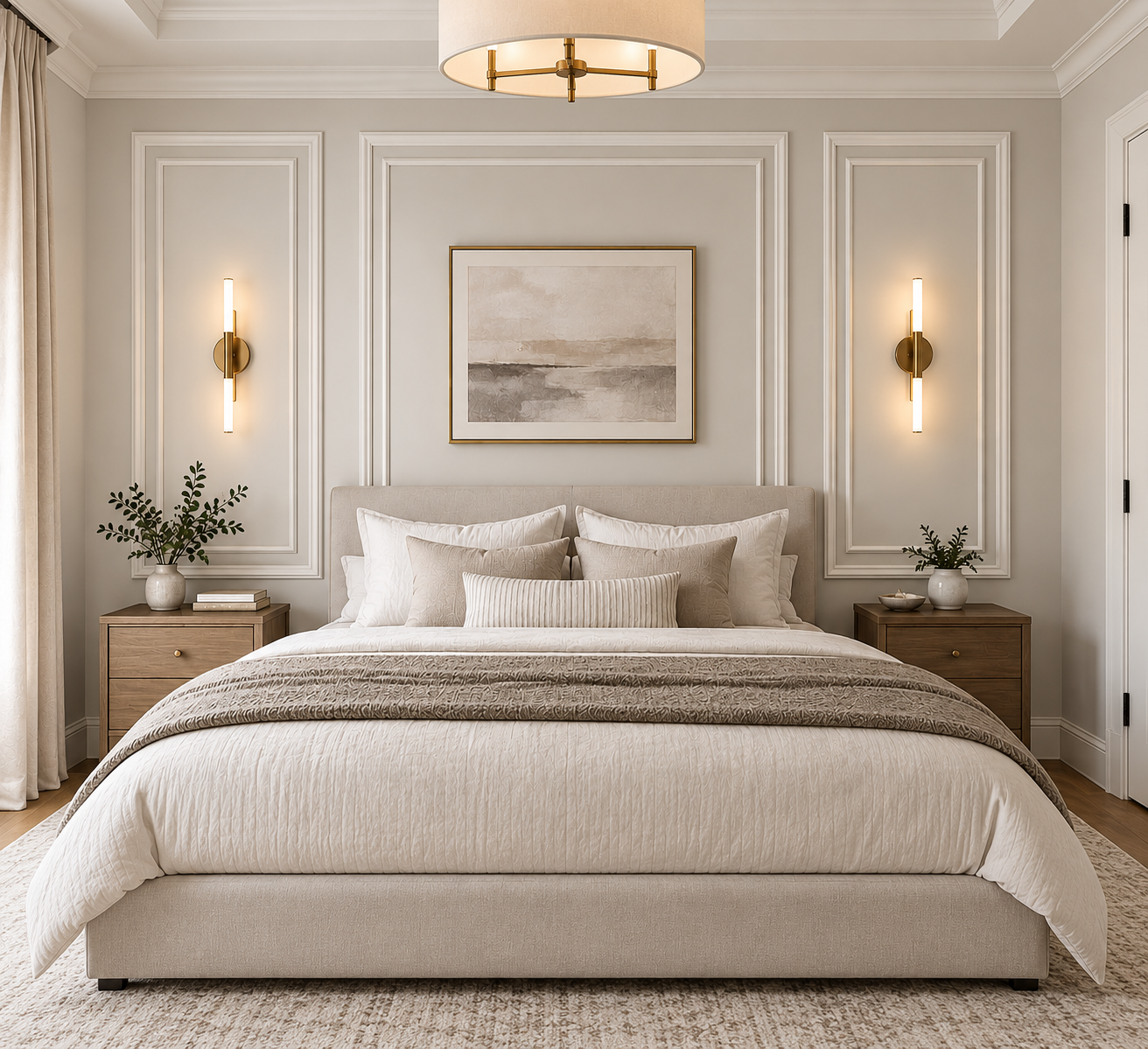 Pre-Cut Accent Wall Molding Kit For Bedroom| Bedroom Accent Wall | Parisian Style Wainscoting Panels