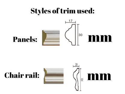 Wall Molding Kit Half Wall - Accent Wall- Entrance Wall- Picture Frame Paneling- Box Paneling- Wall Trim Kits in Canada (Copy)