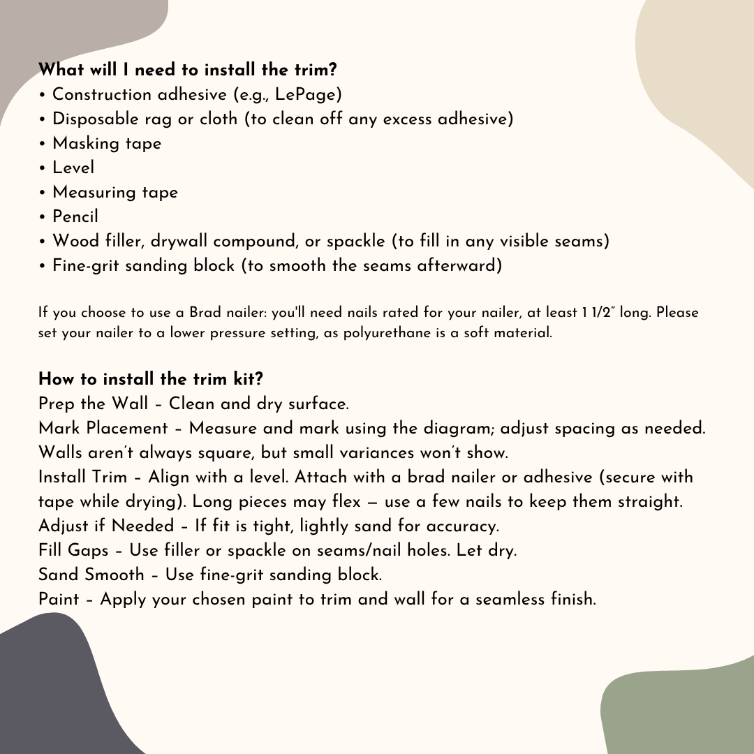 Kit de moulures murales prédécoupées - Moulures murales - Lattes et tasseaux - Panneaux muraux à mi-hauteur - Boiseries murales - Moulures murales plates - Décoration de ferme