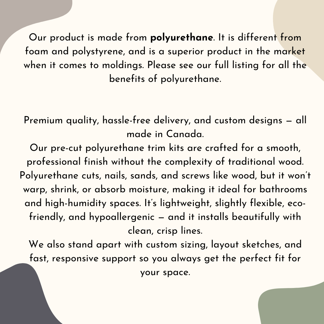 Pre-Cut Door Trim Kit for Hollow Core Doors | Flat Panel Door Molding | Bedroom Accent Door