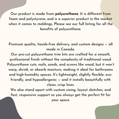 Pre-Cut Door Trim Kit for Hollow Core Doors | Flat Panel Door Molding | Bedroom Accent Door