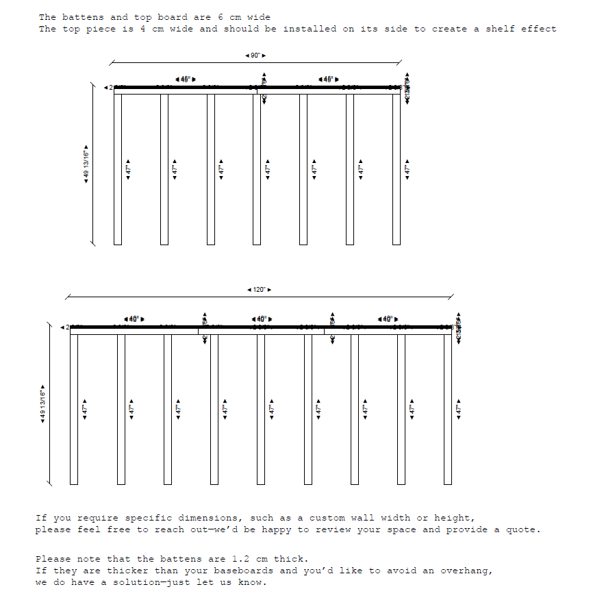 Pre-Cut Wall Trim Kit | Board and Batten Half Wall with Mini Shelf | Wainscoting & Farmhouse Wall Paneling