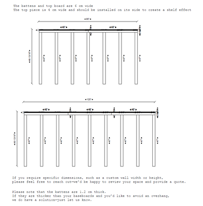 Pre-Cut Wall Trim Kit | Board and Batten Half Wall with Mini Shelf | Wainscoting & Farmhouse Wall Paneling