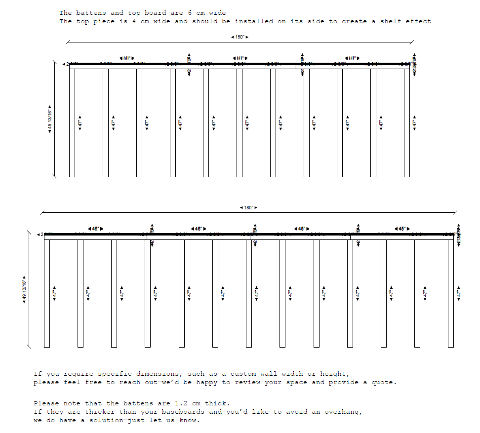 Pre-Cut Wall Trim Kit | Board and Batten Half Wall with Mini Shelf | Wainscoting & Farmhouse Wall Paneling