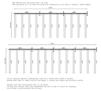 Pre-Cut Wall Trim Kit | Board and Batten Half Wall with Mini Shelf | Wainscoting & Farmhouse Wall Paneling