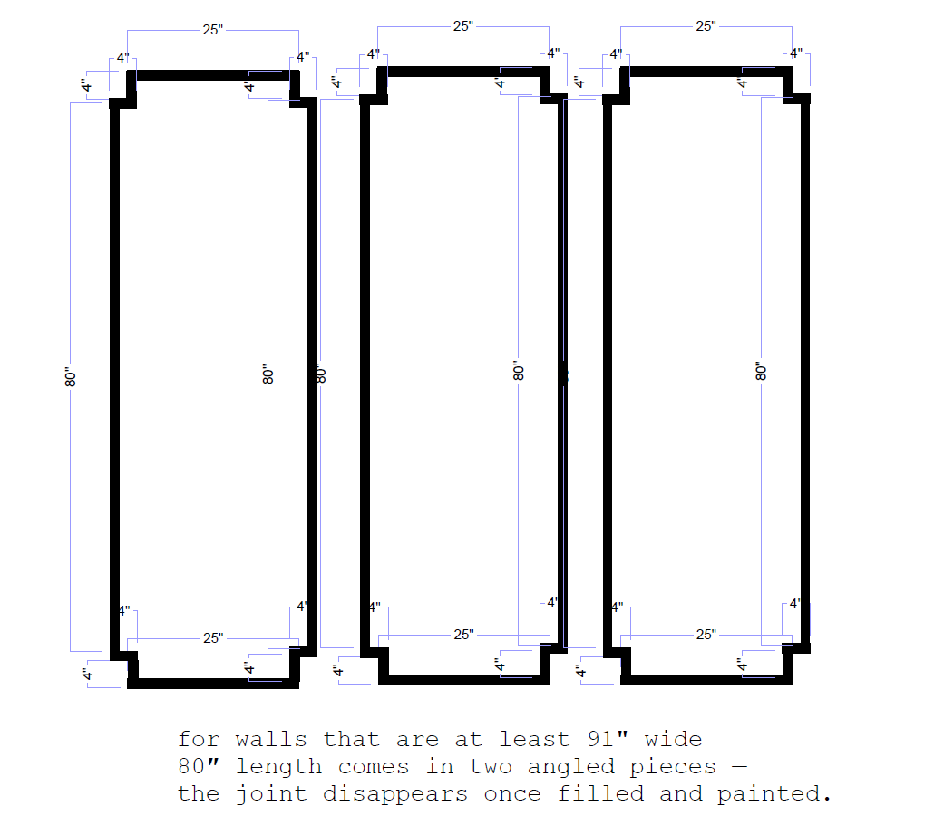 White Smoke Pre-cut Wall Trim Kit- Wall Molding- Paintable Wainscoting
