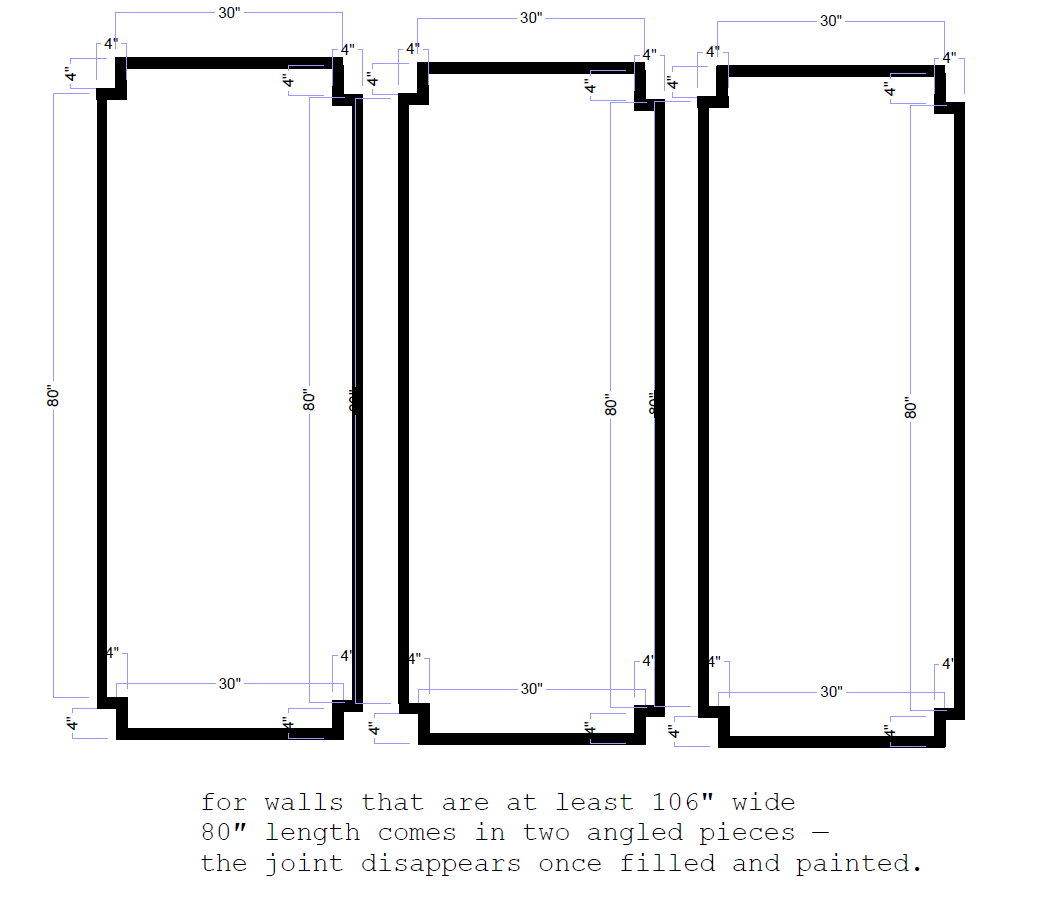 White Smoke Pre-cut Wall Trim Kit- Wall Molding- Paintable Wainscoting