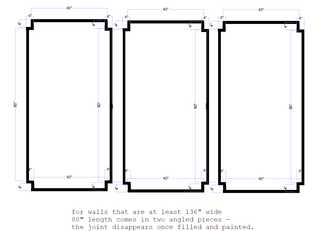 White Smoke Pre-cut Wall Trim Kit- Wall Molding- Paintable Wainscoting