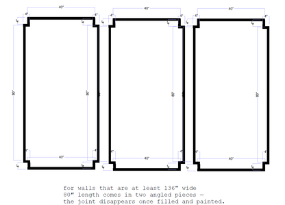 White Smoke Pre-cut Wall Trim Kit- Wall Molding- Paintable Wainscoting