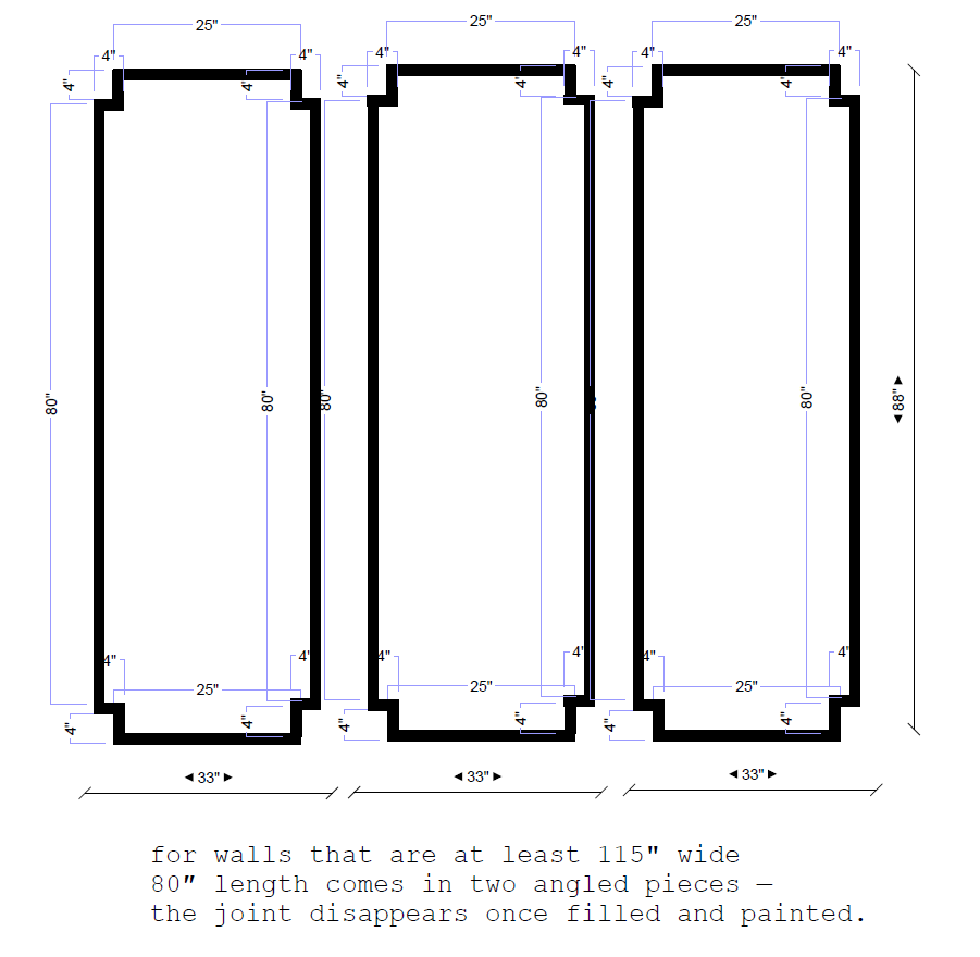 Pre-Cut Wall Molding Kit | Modern Stepped Panel Accent Wall | Minimalist Wall Trim Design