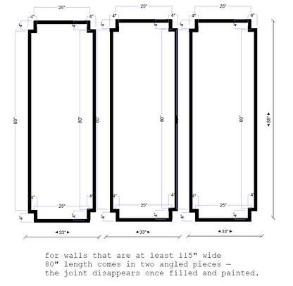 Pre-Cut Wall Molding Kit | Modern Stepped Panel Accent Wall | Minimalist Wall Trim Design