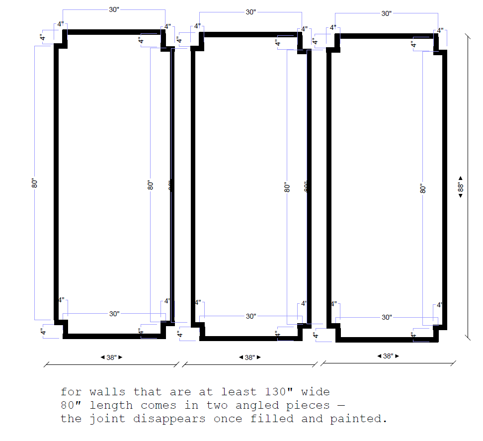 Pre-Cut Wall Molding Kit | Modern Stepped Panel Accent Wall | Minimalist Wall Trim Design