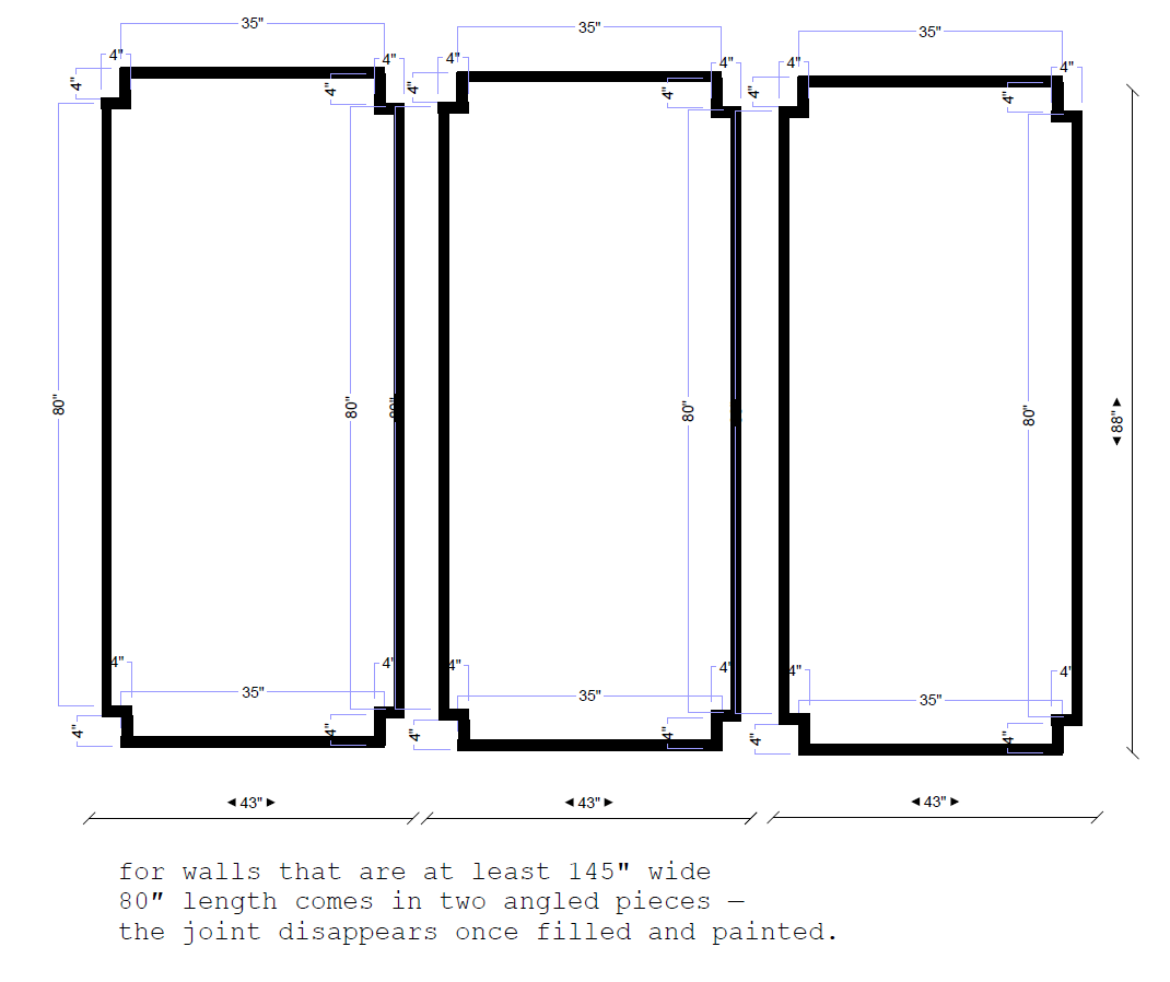 Pre-Cut Wall Molding Kit | Modern Stepped Panel Accent Wall | Minimalist Wall Trim Design