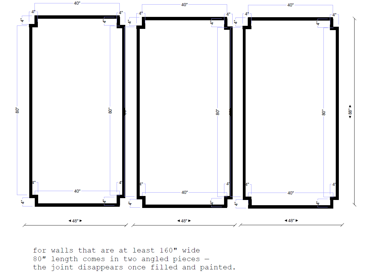 Pre-Cut Wall Molding Kit | Modern Stepped Panel Accent Wall | Minimalist Wall Trim Design