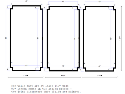 Pre-Cut Wall Molding Kit | Modern Stepped Panel Accent Wall | Minimalist Wall Trim Design