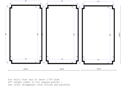 Pre-Cut Wall Molding Kit | Modern Stepped Panel Accent Wall | Minimalist Wall Trim Design