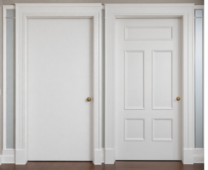 Pre-Cut Door Trim Kit for Hollow Core Doors | Flat Panel Door Molding | Bathroom Accent Door