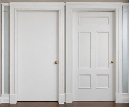 Pre-Cut Door Trim Kit for Hollow Core Doors | Flat Panel Door Molding | Bathroom Accent Door