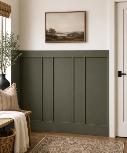 Easy to Install Pre-Cut Wall Trim Kit | Board and Batten Half Wall| Farmhouse Wall Paneling