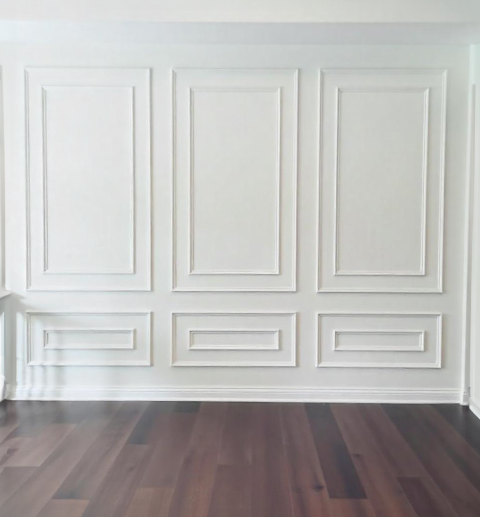 Pre-Cut Wall Trim Kit | Double Frame 6 Panel Layout | Wainscoting & Pi ...