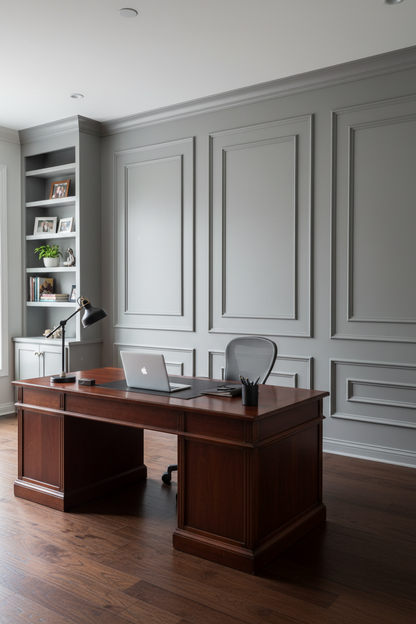 Kit de moulures murales - Panneaux prédécoupés - Moulures murales - Décor mural minimaliste - Soubassement - Moulures style cadre photo - Double cadre 6 panneaux