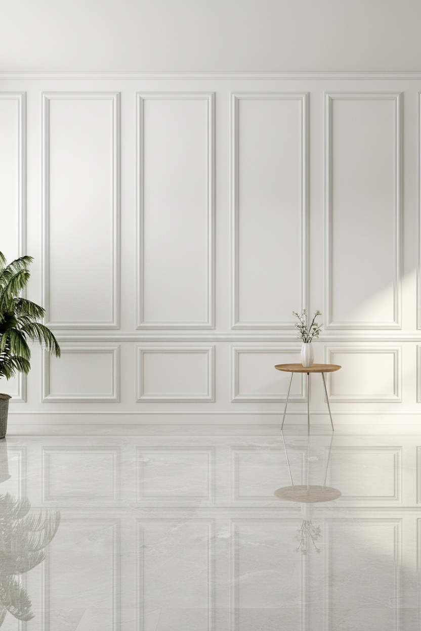 Pre-Cut Wall Molding Kit | 6 Panel Accent Wall with Chair Rail| Paintable Wainscoting for Hallway