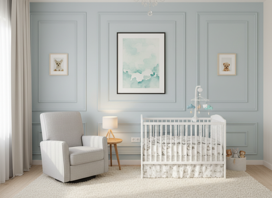 Kit de panneaux muraux - Moulures murales - Moulures décoratives - Boiseries à peindre - Panneaux en caisson - Double encadrement - Mur de chambre - 6 panneaux étroits et larges