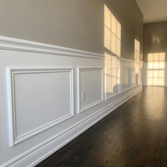 Pre-Cut Wall Molding Kit- Half Wall Trim with Chair Rail, 3 Panels