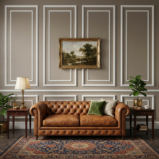 Kit de panneaux muraux - Moulures murales prédécoupées - Mur d'accent - Lambris - Moulures style double cadre - Mur DIY - Mur de salon - 6 Panneaux