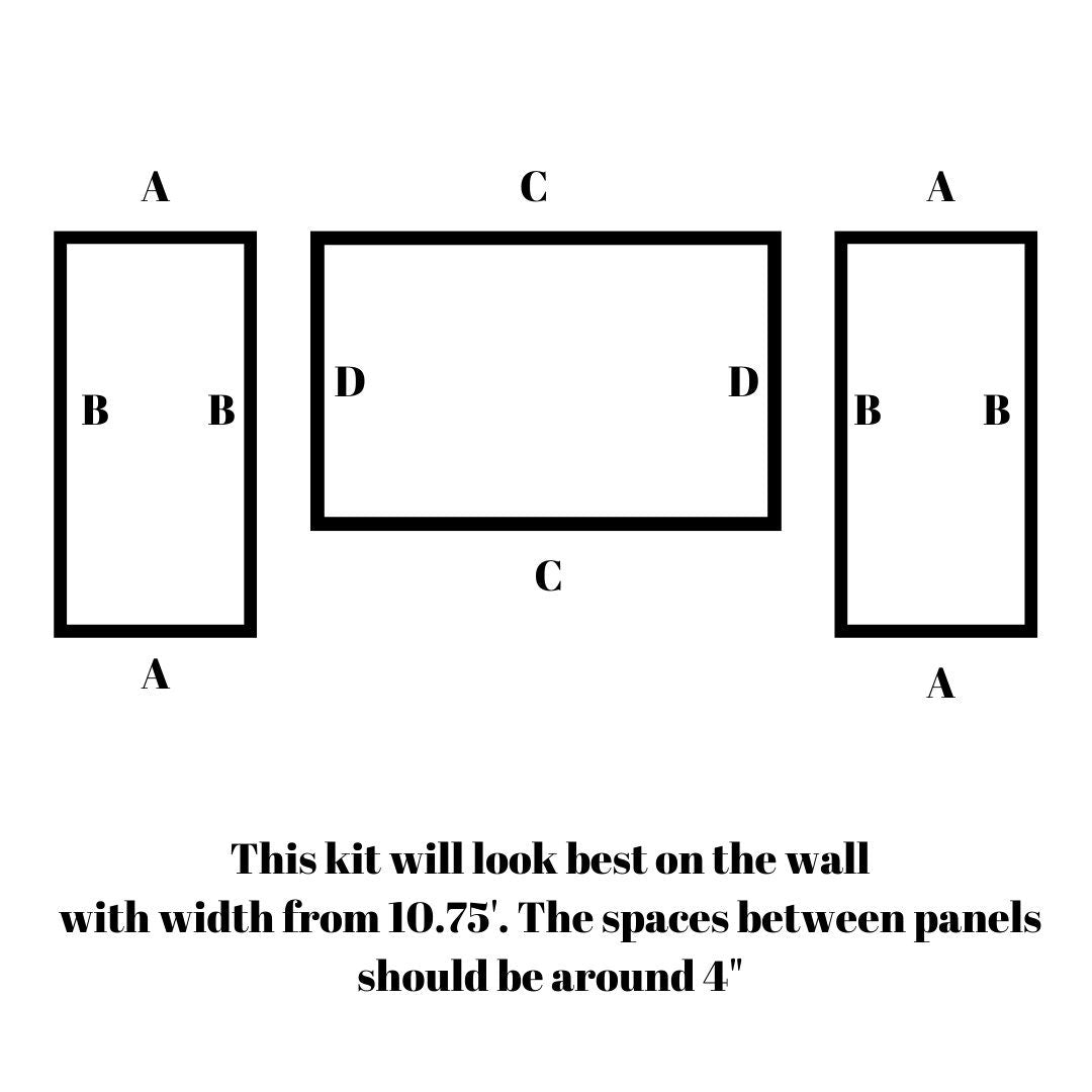 Wall Trim Kit- Queen Bed- Bedroom Wall- Accent Wall Paneling- Wall Wainscoting- Picture Frame Style Paneling- Parisian Style- Wall Molding