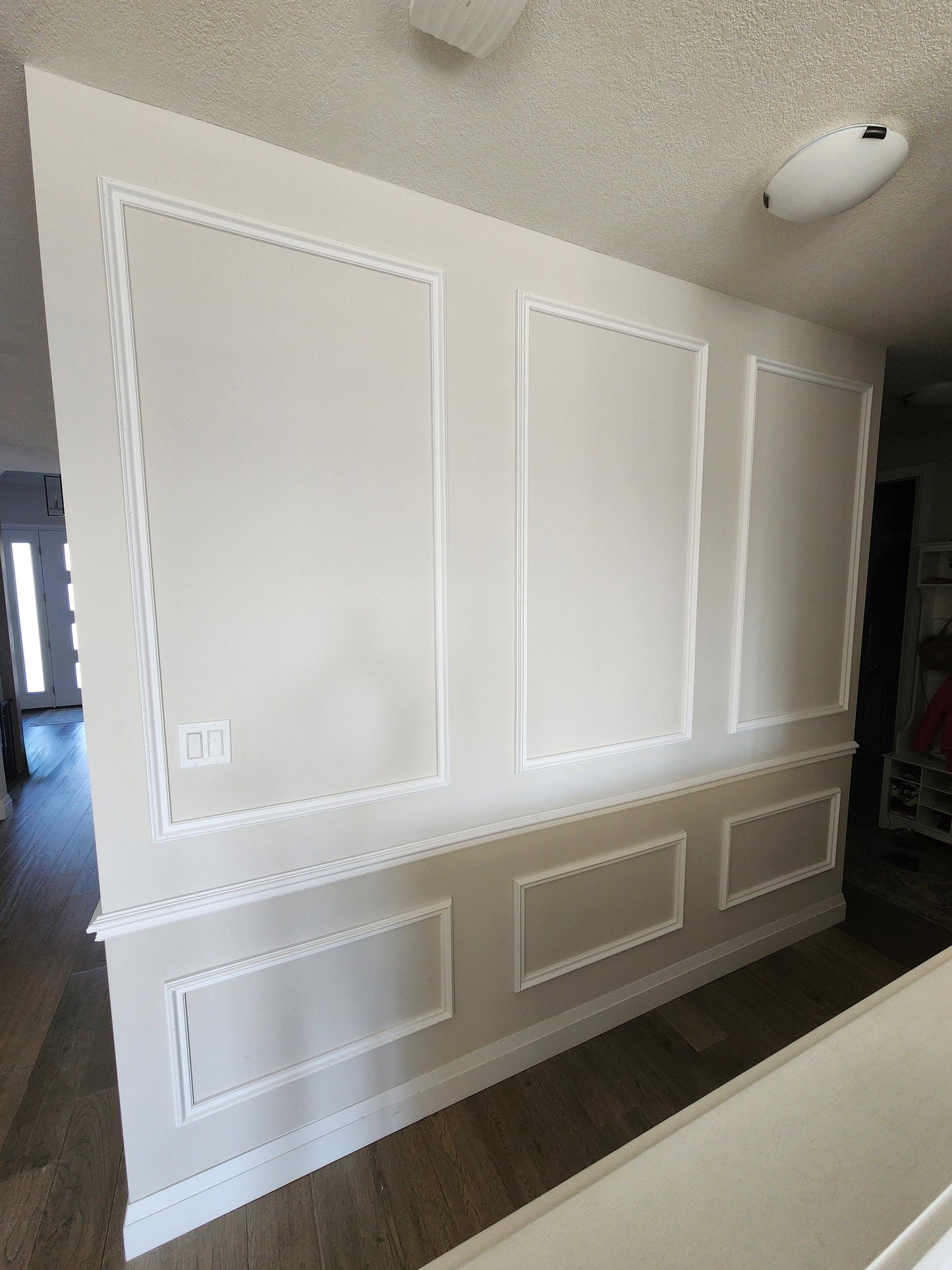 Wall Molding Kit- Wall Trim Accent Wall- Wainscoting- Box Paneling- Polyurethane Molding- 9' Ceiling- 1 Panel and Chair Rail