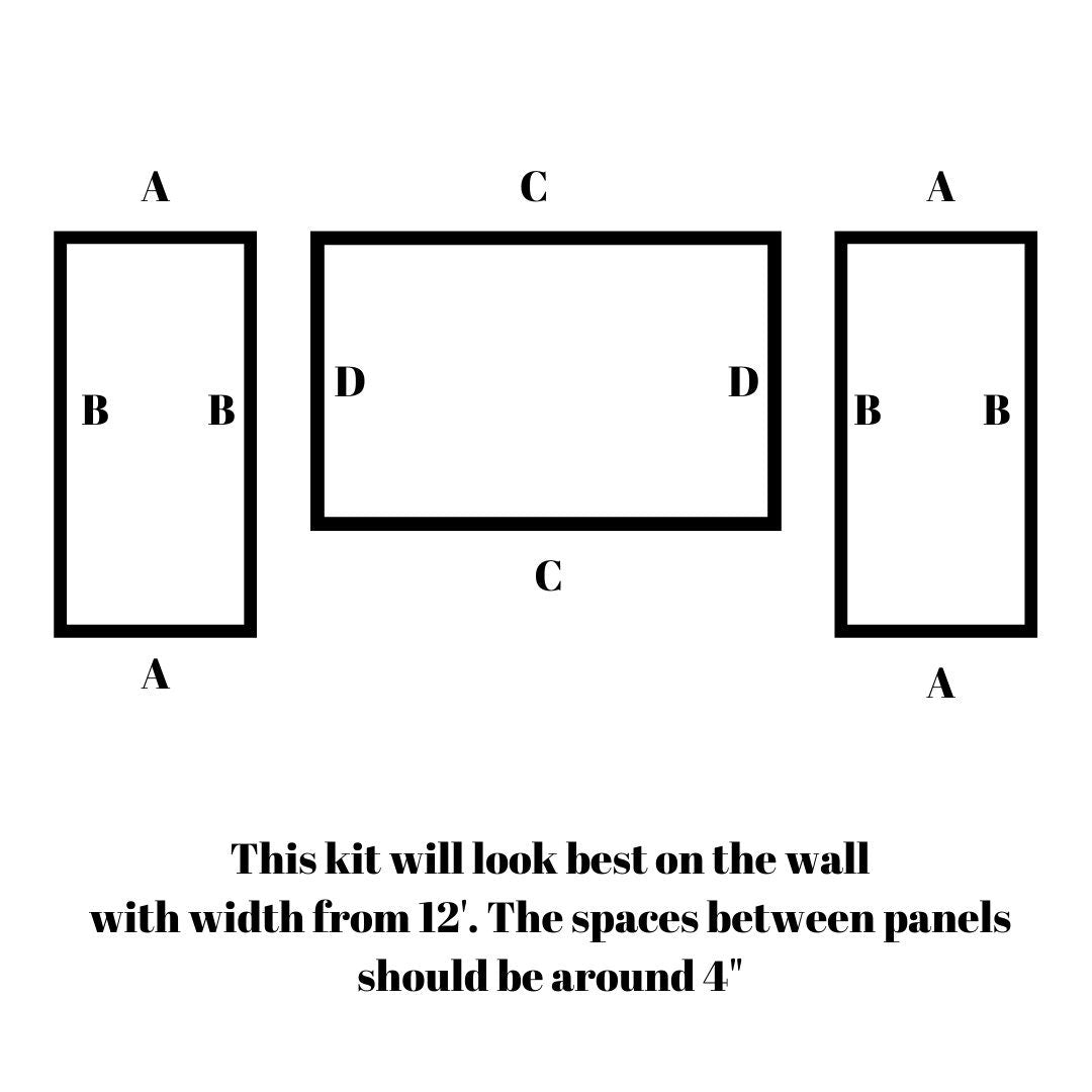 Wall Trim Kit- King Bed- Bedroom Wall- Accent Wall Paneling- Wall Wainscoting- Picture Frame Style Paneling- Parisian Style- Wall Molding