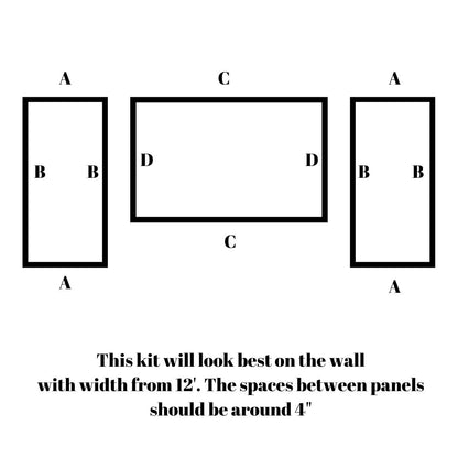 Wall Trim Kit- King Bed- Bedroom Wall- Accent Wall Paneling- Wall Wainscoting- Picture Frame Style Paneling- Parisian Style- Wall Molding