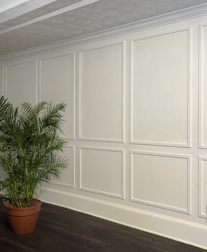 Wall Paneling Kit- Pre-Cut Wall Trim- Accent Wall Minimalist Decor- Wainscoting- Picture Frame Style Polyurethane Molding- 3 Panel