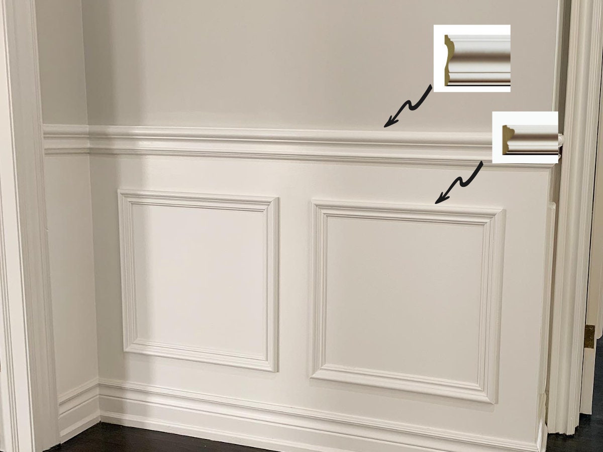 Wall Molding Kit Half Wall - Accent Wall- Hallway Wall- Dining Room Wa ...