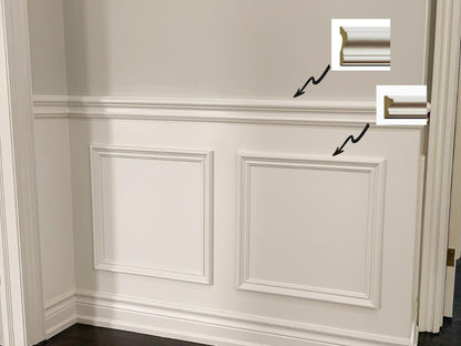 Wall Molding Kit Half Wall - Accent Wall- Hallway Wall- Dining Room Wall- Picture Frame Paneling- Box Paneling- Wall Trim Kits in Canada