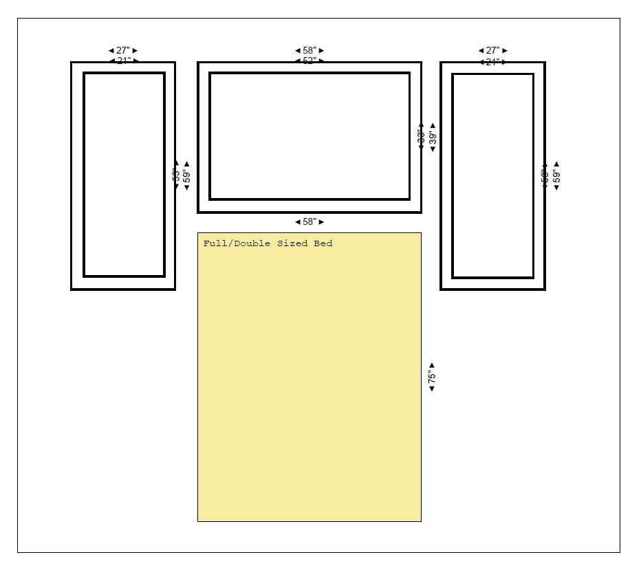 Wall Trim Kit - Wall Moulding- Bedroom Accent Wall- Wainscoting- Double Frame- Wall Paneling- DIY Wall- Home Improvement