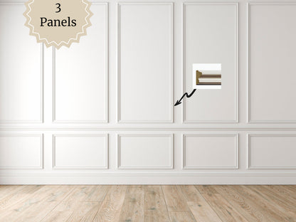 Wall Paneling Kit- Pre-Cut Wall Trim- Accent Wall Minimalist Decor- Wainscotting- Picture Frame Style Polyurethane Molding- 3 Panel