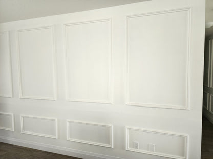 Wall Paneling Kit- Pre-Cut Wall Trim- Accent Wall Minimalist Decor- Wainscoting- Picture Frame Style Polyurethane Molding- 3 Panel