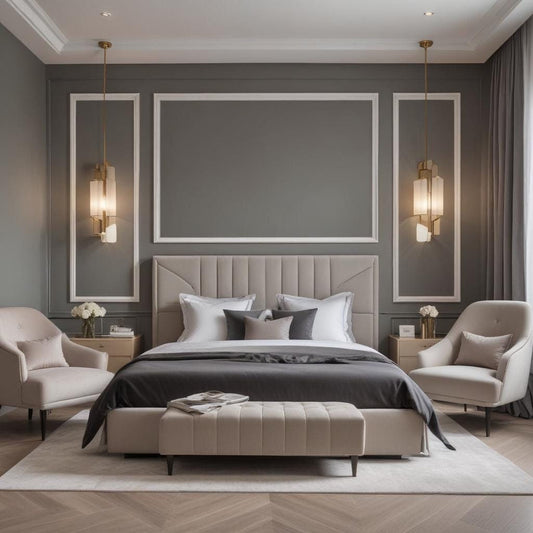 Wall Trim Kit- Queen Bed- Bedroom Wall- Accent Wall Paneling- Wall Wainscoting- Picture Frame Style Paneling- Parisian Style- Wall Molding