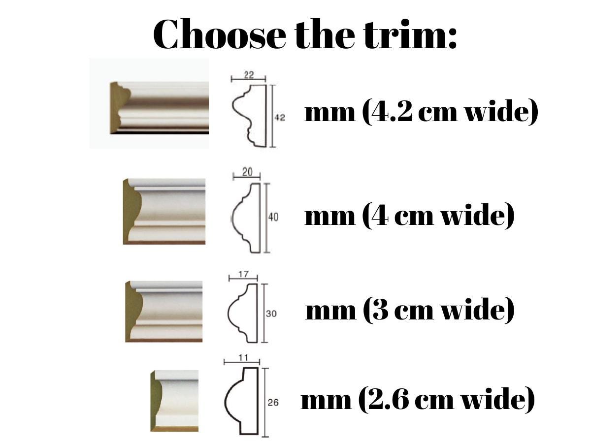 Wall Molding Kit Paintable- Wainscoting- Pre-cut Wall Trim- Polyurethane Wall Molding- DIY Accent Wall- Hallway Wall- 3 Panels