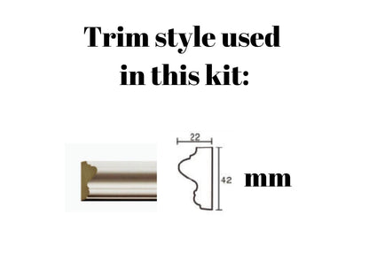 Wall Paneling Kit- Wall Trim- Accent Wall Molding- Paintable Wainscoting- Box Paneling- Bedroom Wall- Nursery Wall- 6 Boxes Narrow and Wide