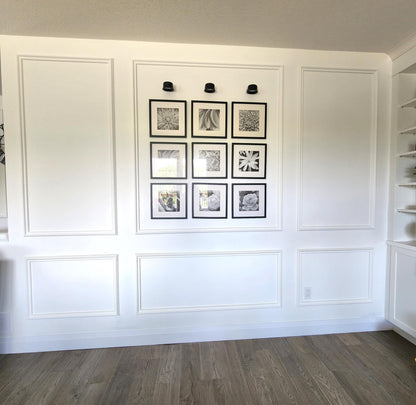 Wall Paneling Kit- Wall Trim- Accent Wall Molding- Paintable Wainscoting- Box Paneling- Bedroom Wall- Nursery Wall- 6 Boxes Narrow and Wide