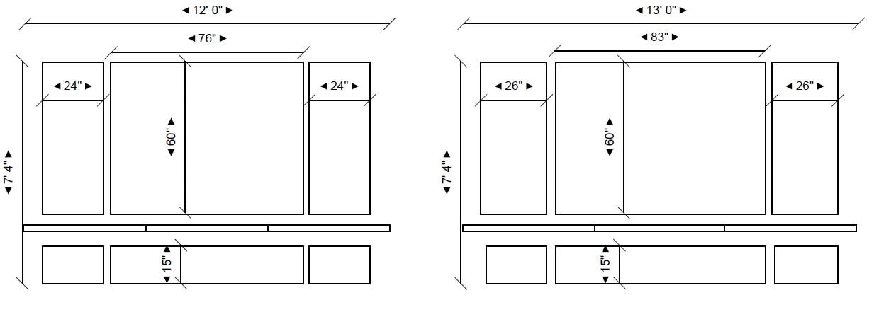 Wall Paneling Kit- Wall Trim- Accent Wall Molding- Paintable Wainscoting- Box Paneling- Bedroom Wall- Nursery Wall- 6 Panels Narrow and Wide