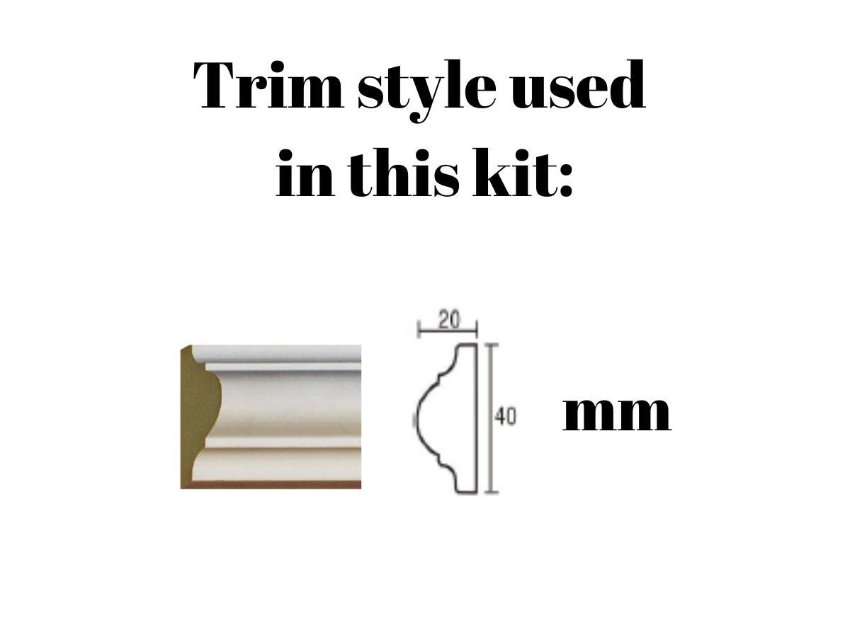 Wall Molding Kit- 6 Frames- Pre-Cut Wall Trim- Paintable Accent Wall Paneling- Modern Decor- Wall Wainscoting-Picture Frame Style Paneling
