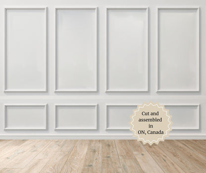 Wall Paneling Kit- Pre-Cut Wall Trim- Accent Wall Minimalist Decor- Wainscotting- Picture Frame Style Polyurethane Molding- 6 Frames